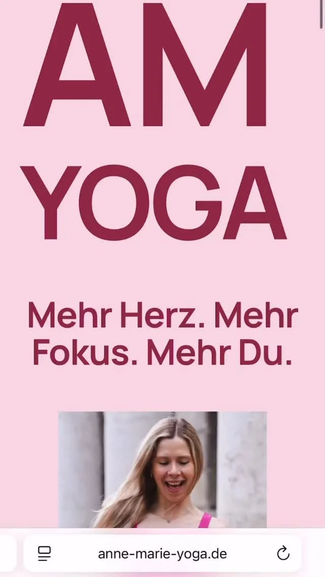 Sie ist endlich online - meine Website 🫶
Hi! Ich bin Anne Marie und mein Yoga steht für:
Mehr Herz. Mehr Fokus. Mehr Du.
https://www.anne-marie-yoga.de
Für Dich & für Unternehmen!
Du kannst hier direkt offene Yogakurse in M&