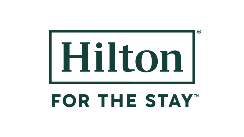 Hilton logo with the slogan 'For the Stay' underneath.