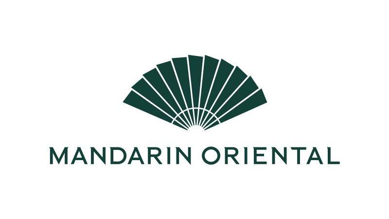 Logo of Mandarin Oriental featuring a stylized fan and the text 'MANDARIN ORIENTAL' underneath.