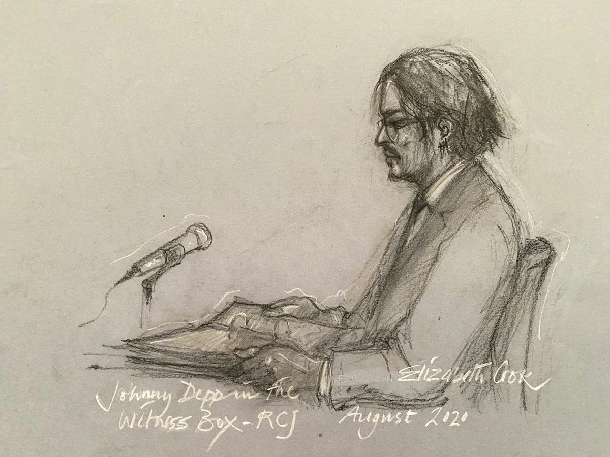 Johnny Depp in the witness box, RCJ, August 2020