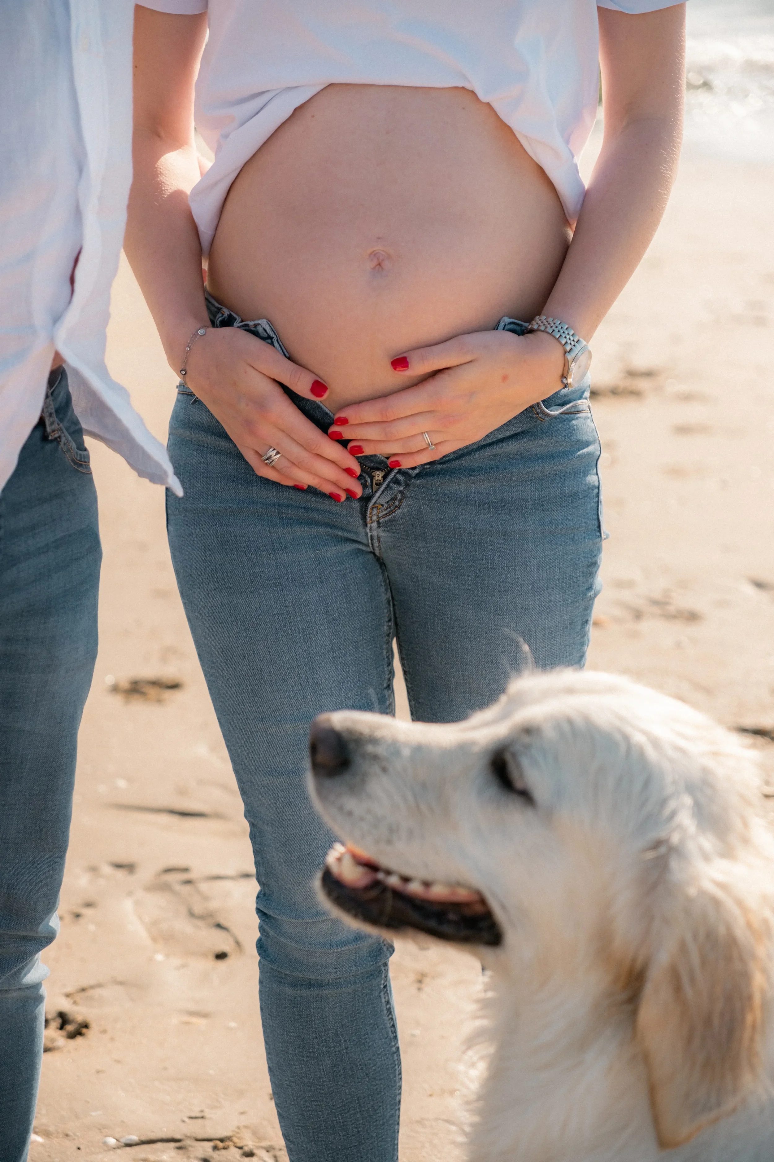 séance photo couple grossesse sur la plage calais