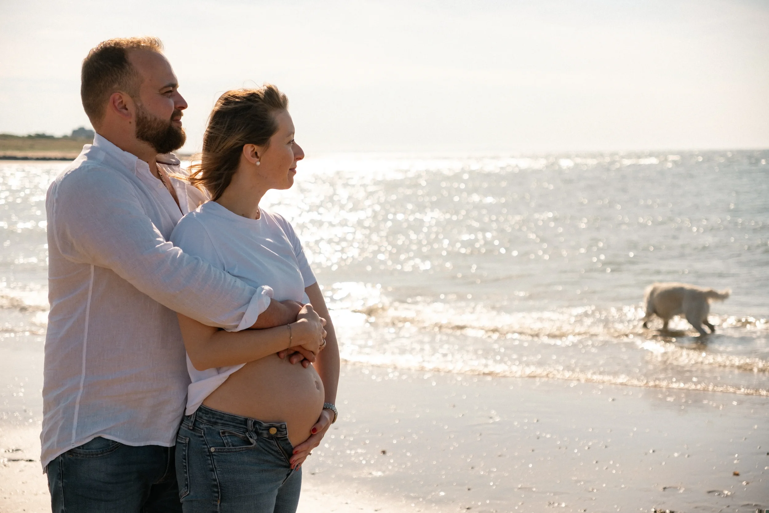 séance photo couple grossesse sur la plage wissant