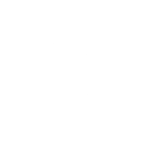 A black and white drawing of a balance scale with plants on each side.