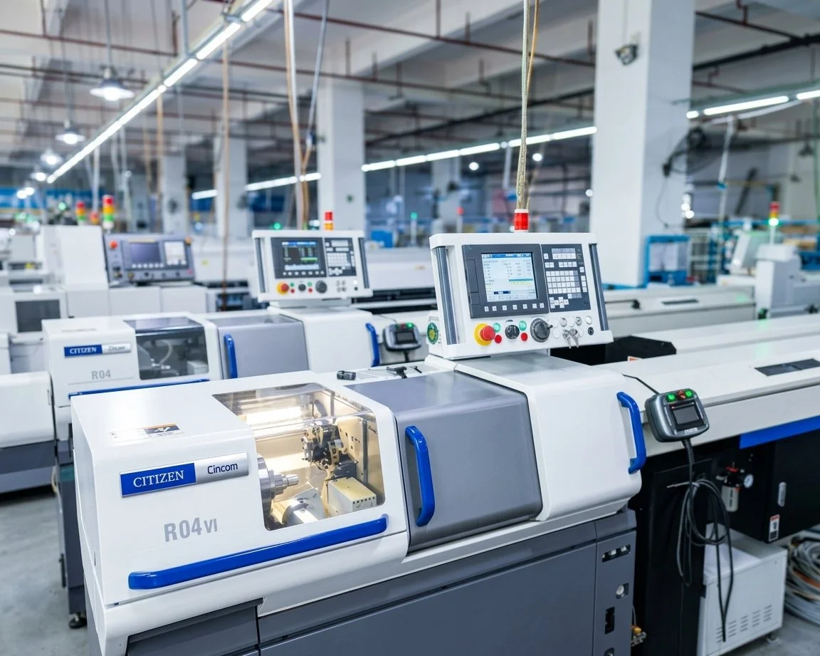 cnc precision part manufacturing floor with high end machines