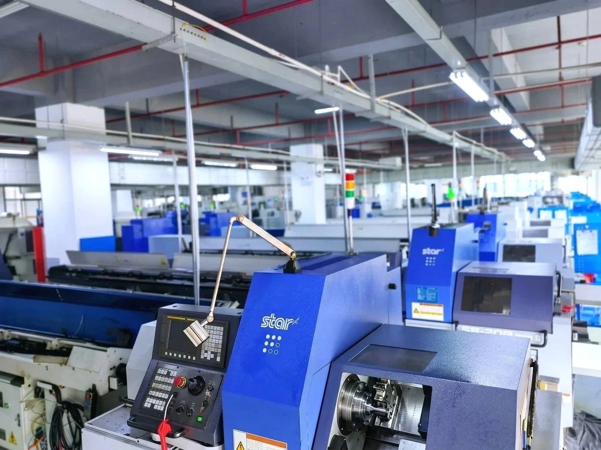 cnc precision part manufacturing floor with high end machines