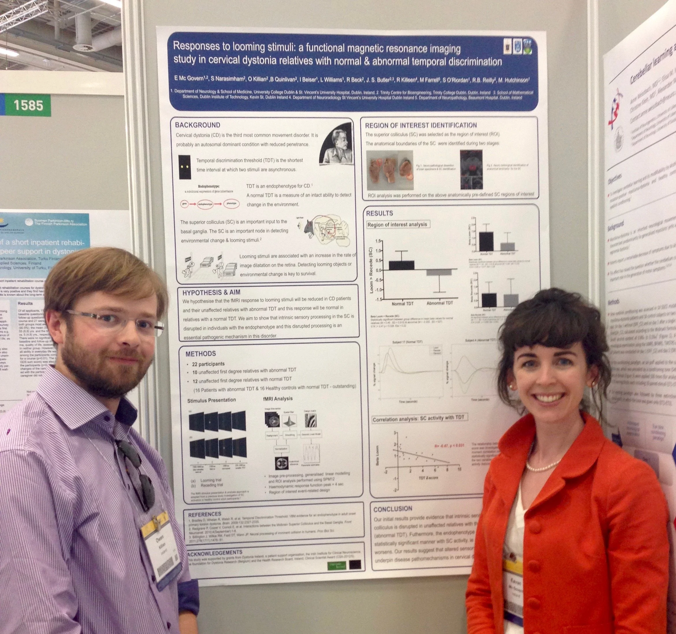 Owen Killian and Dr. Eavan McGovern with IRDG poster at MDS Berlin 2016