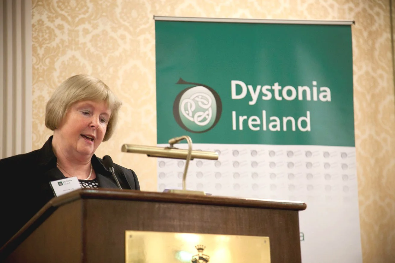 Maria Hickey Chairperson, Dystonia Ireland, speaking at the Dystonia Ireland Conference, 2016