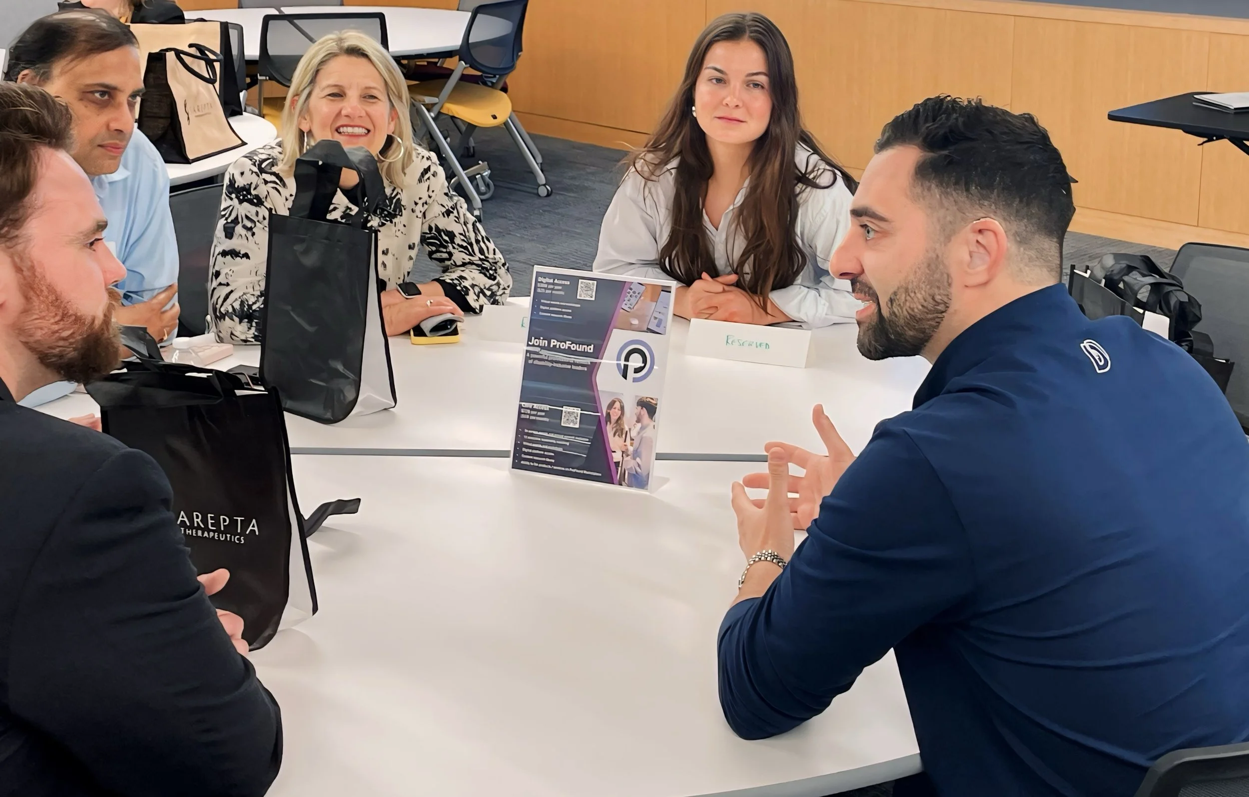 Group networking at a table