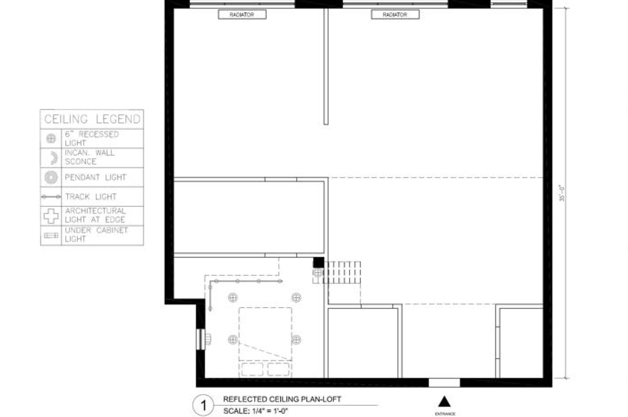 White background with AutoCAD lines sketching the floor plan of furniture in black