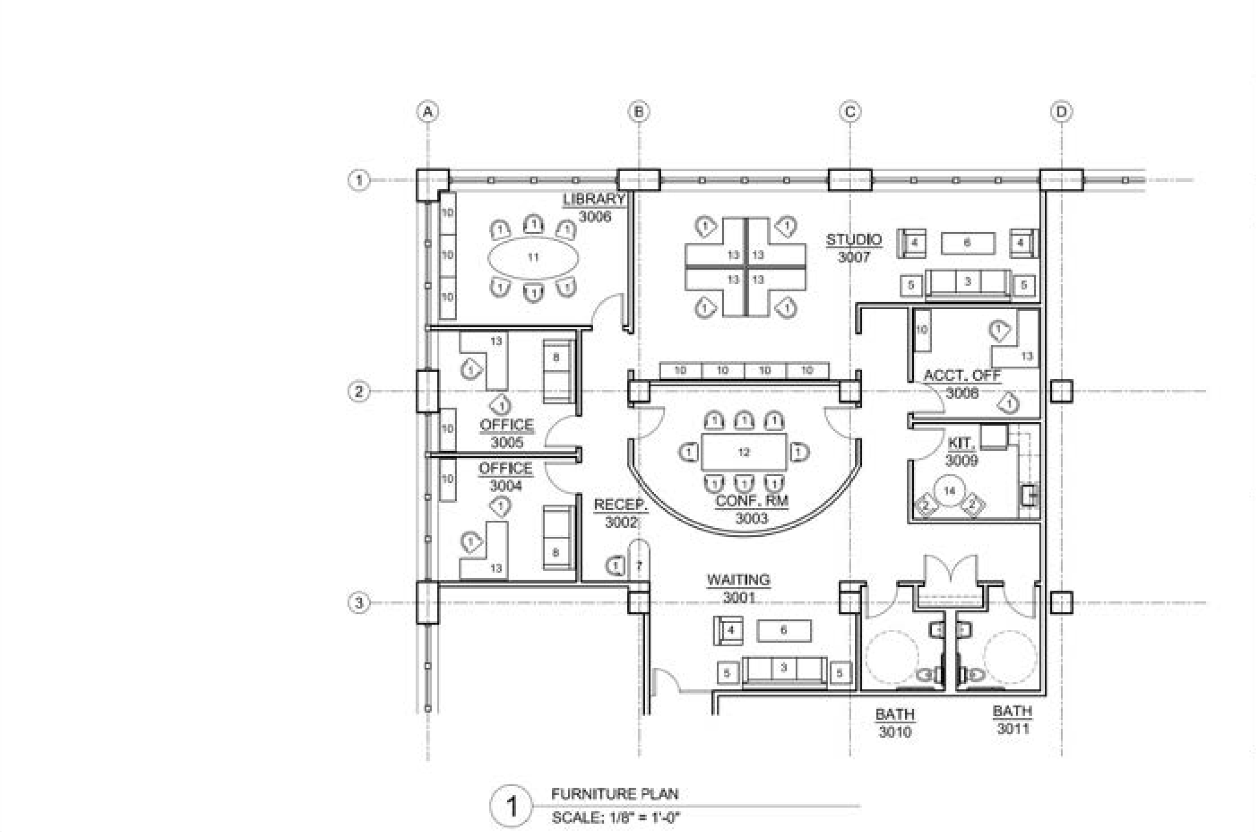 White background with AutoCAD lines sketching the floor plan of furniture in black