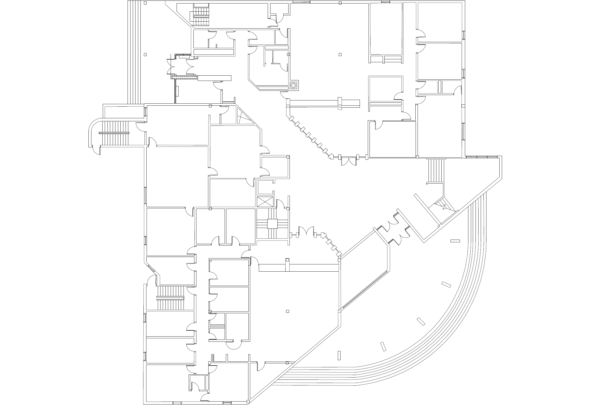 White background with AutoCAD lines sketching the floor plan of furniture in black