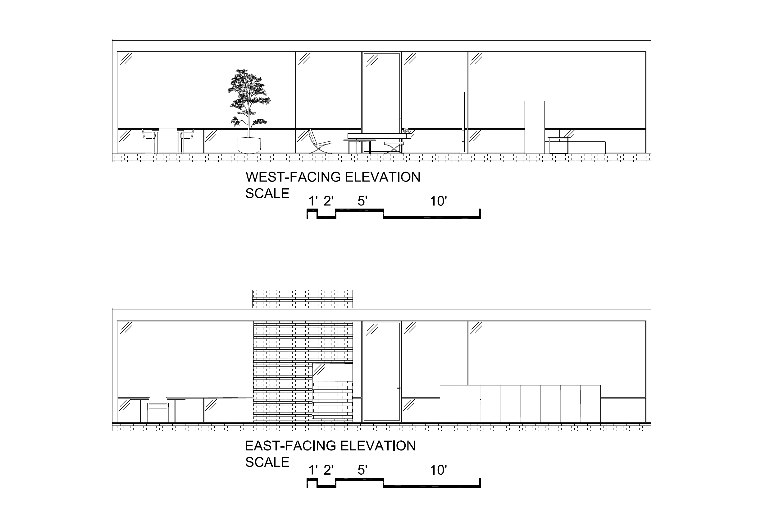 White background with AutoCAD lines sketching the floor plan of furniture in black
