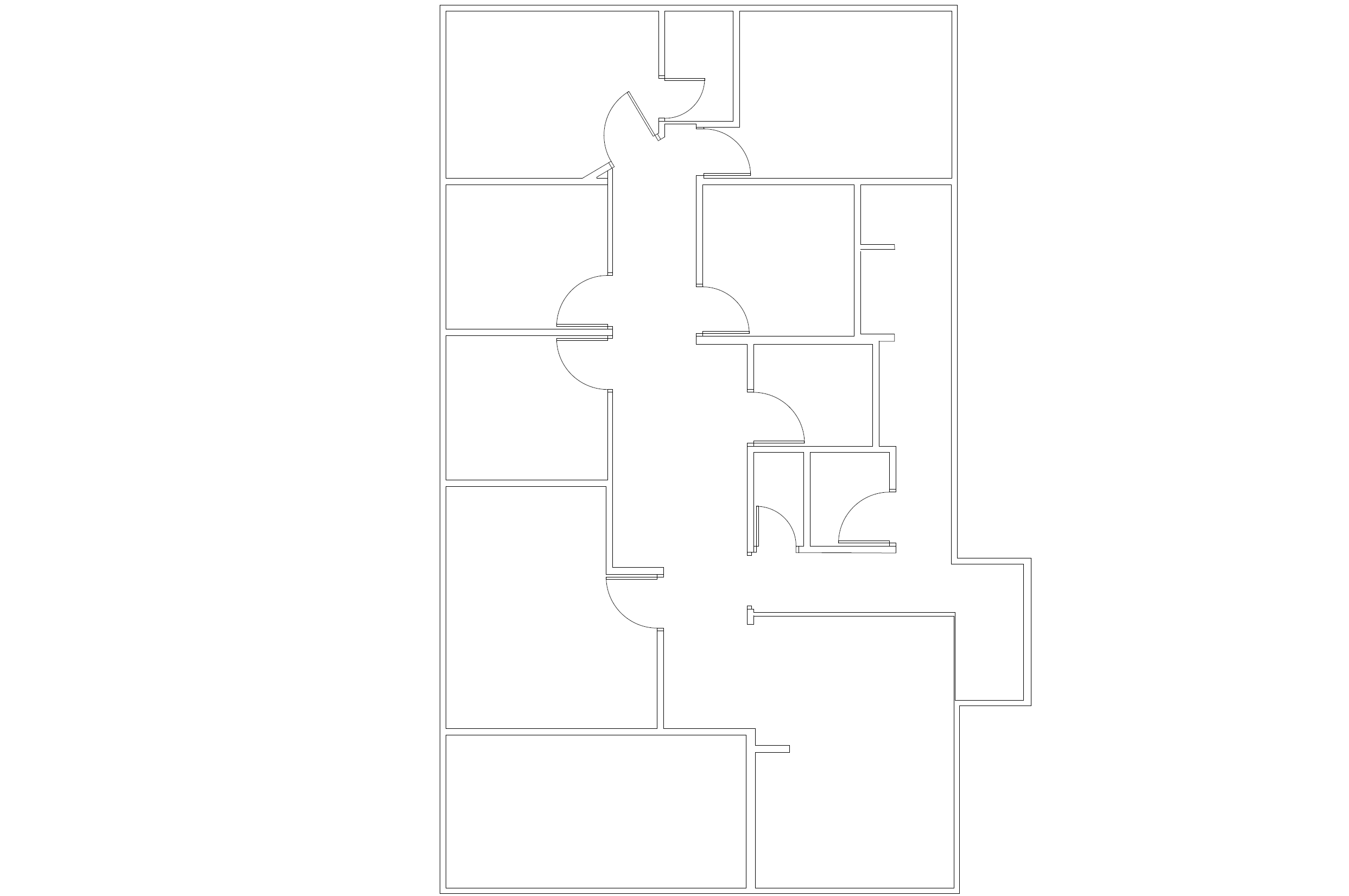 White background with AutoCAD lines sketching the floor plan of furniture in black