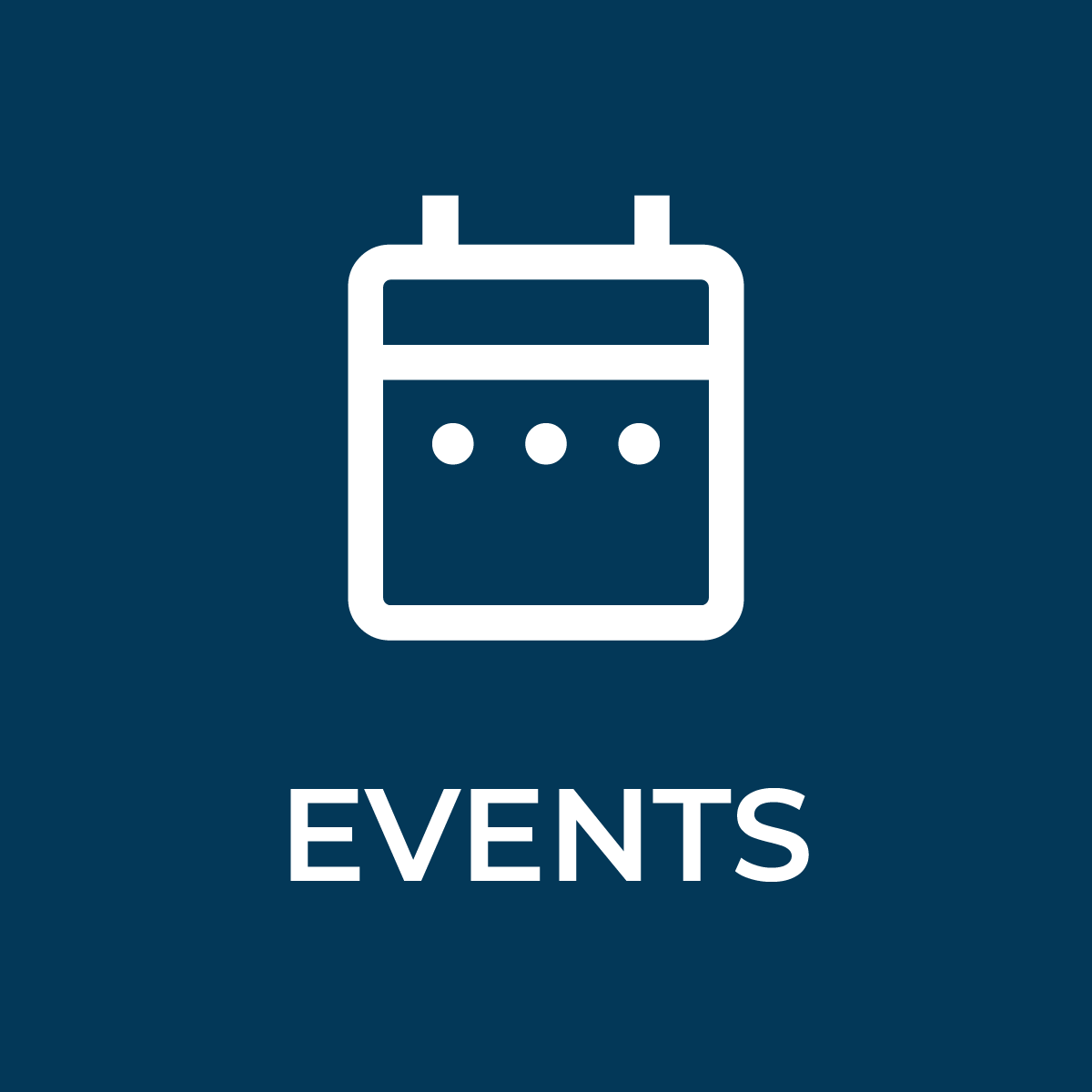 Events ikon og link til side om kommende events og åbninger af samlingen