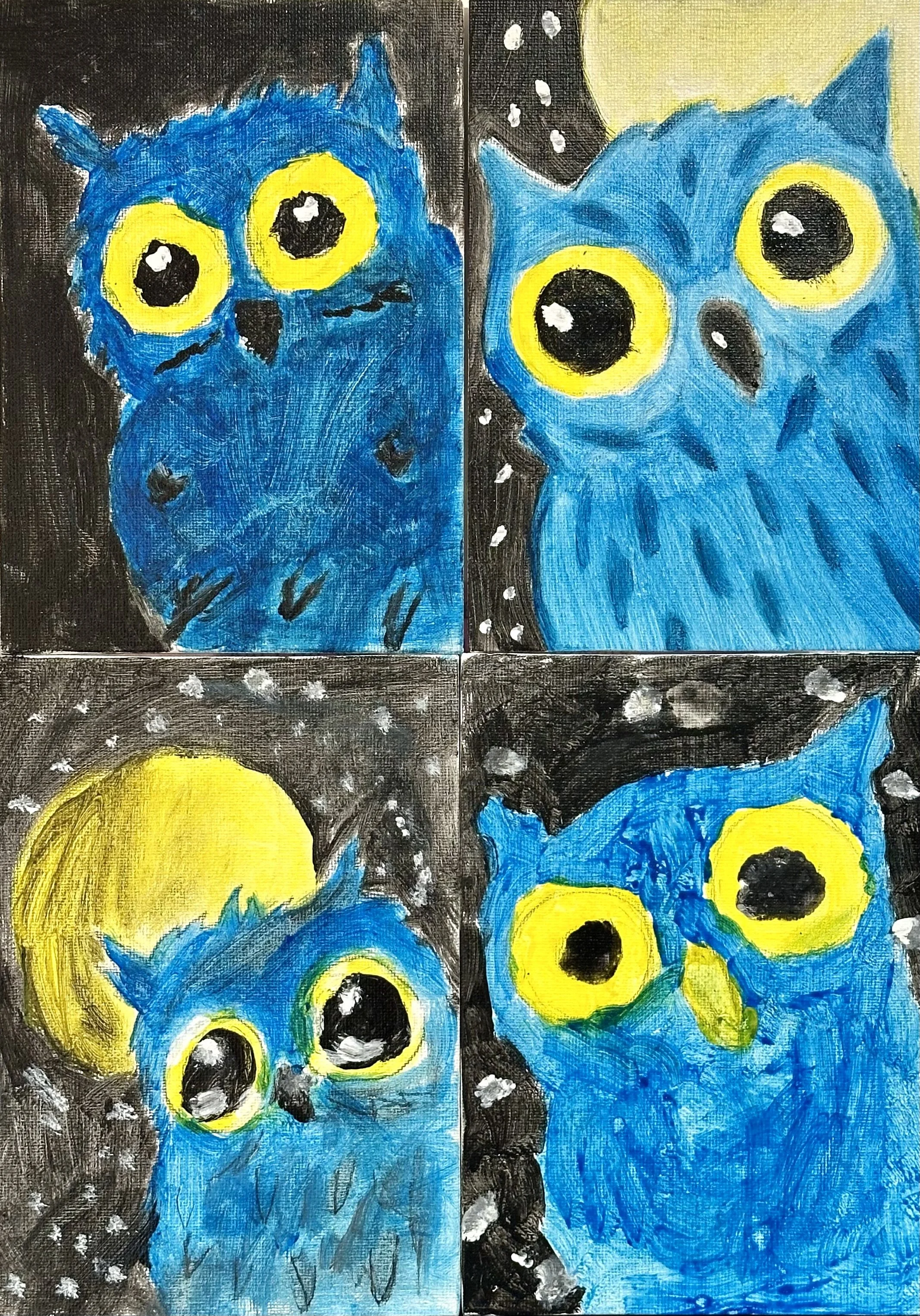 Johan 9 år, Hanna 9 år, Pelle 9 år og Una 8 år
