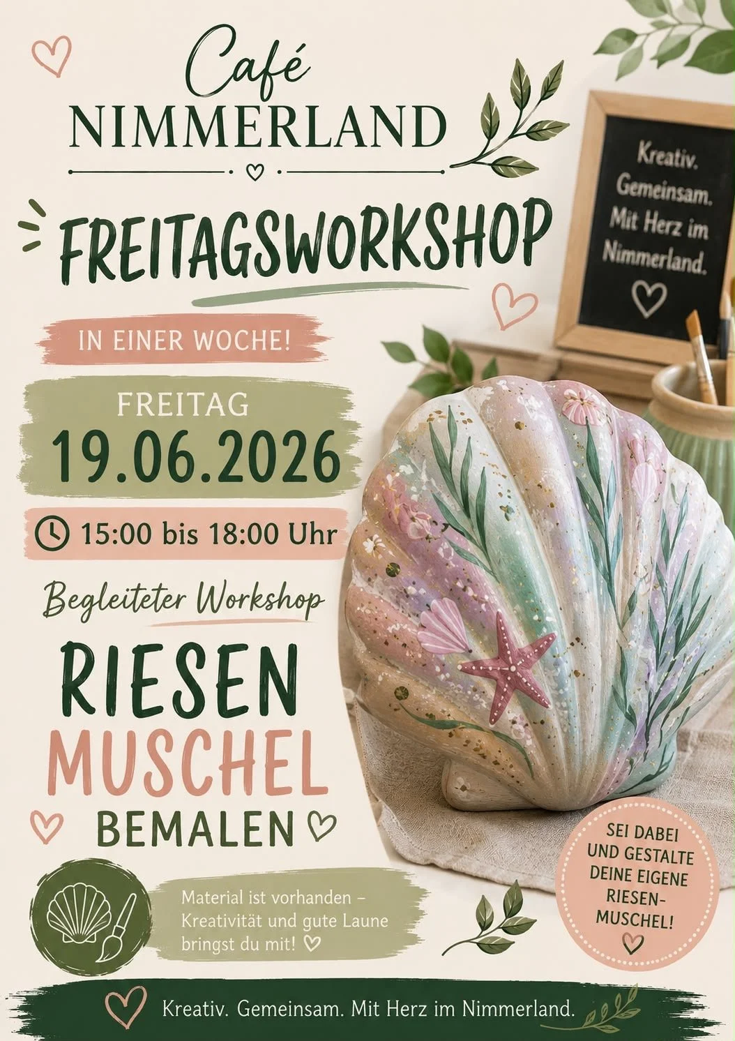 Freitagsworkshop - Riesenmuschel bemalen