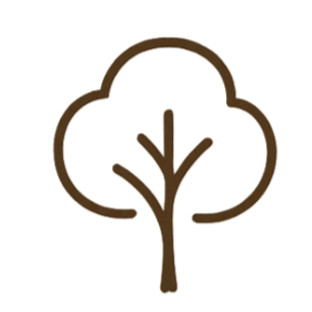 Stilisiertes Baum-Icon in brauner Kontur