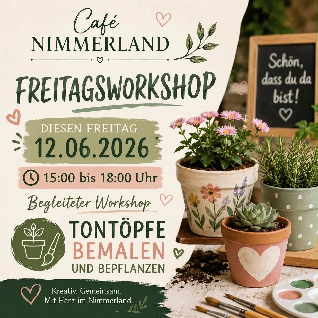 Freitagsworkshop - Tontöpfe bemalen und bepflanzen