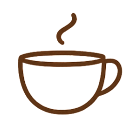 Zeichnung einer heißen Tasse Kaffee oder Tee mit Dampf