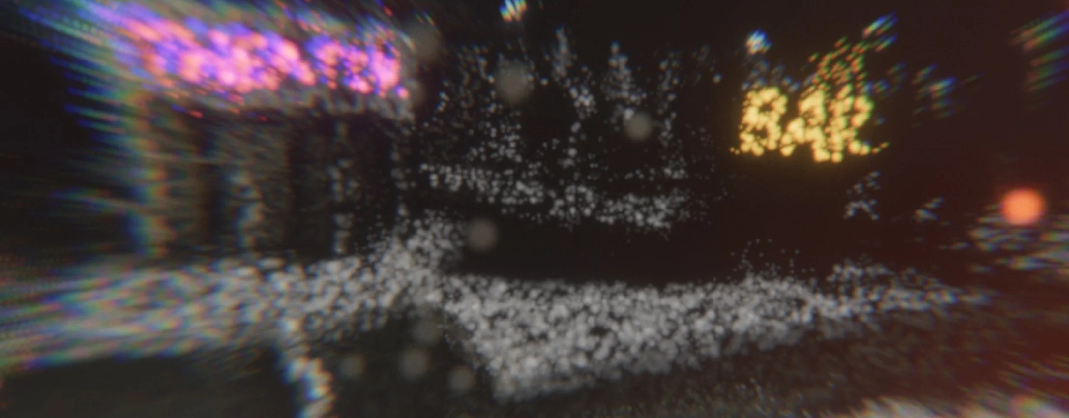An performer walks through a virtual dreamscape. On stage there is nothing but the performer. But his movement is motion tracked and shown on screen.