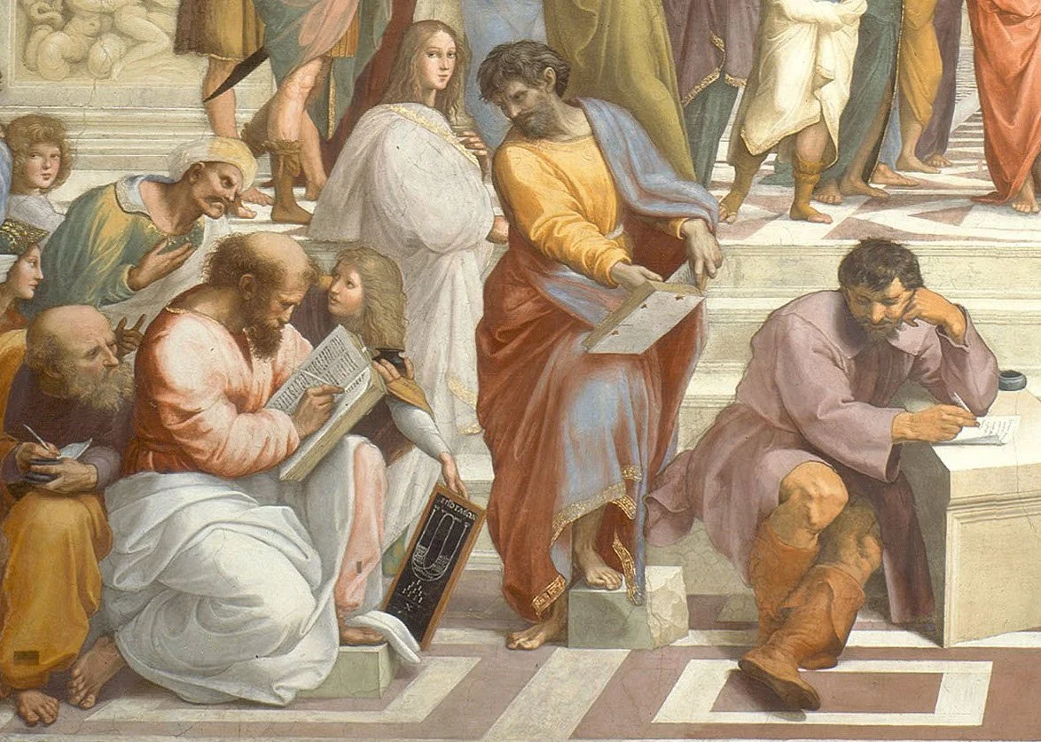 Pythagoras, Hypathia van Alexandrië (of de jonge Francesco Maria della Rovere)