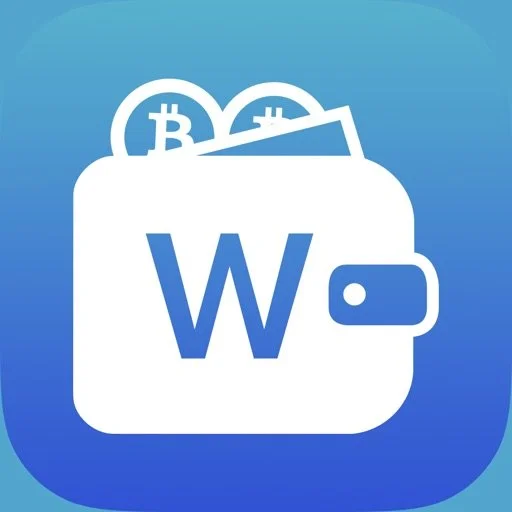 Microsoft Word icon with Bitcoin and cryptocurrency coins above it.
