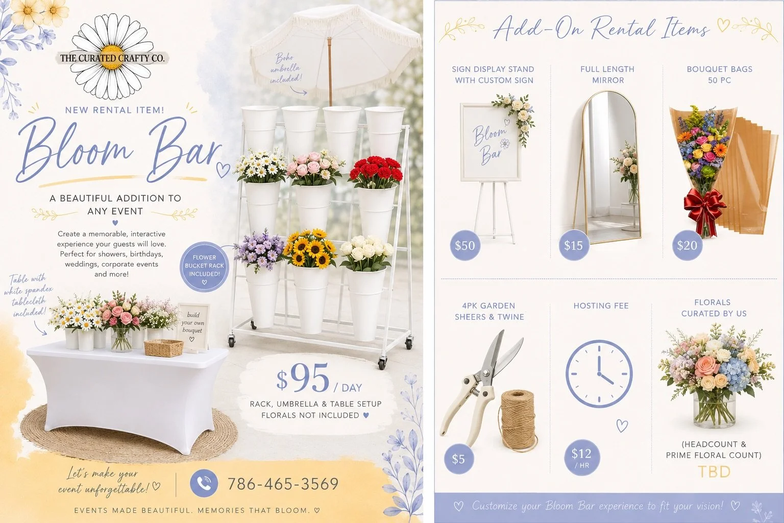 New rental item! Bloom Bar! Reserve your date today! #miamirental #partyrentals #bloombar #curatedcraftyco