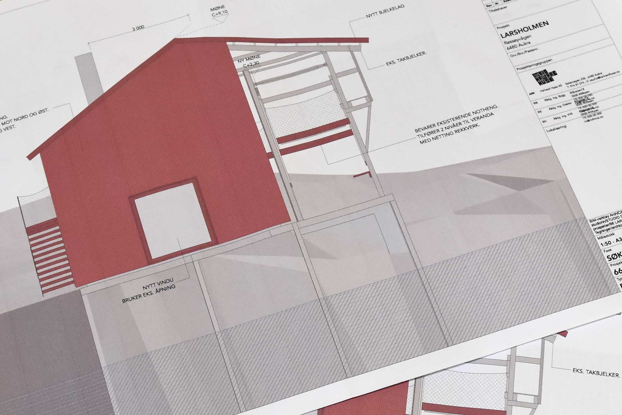 Utskrift av Archicad tegninger.