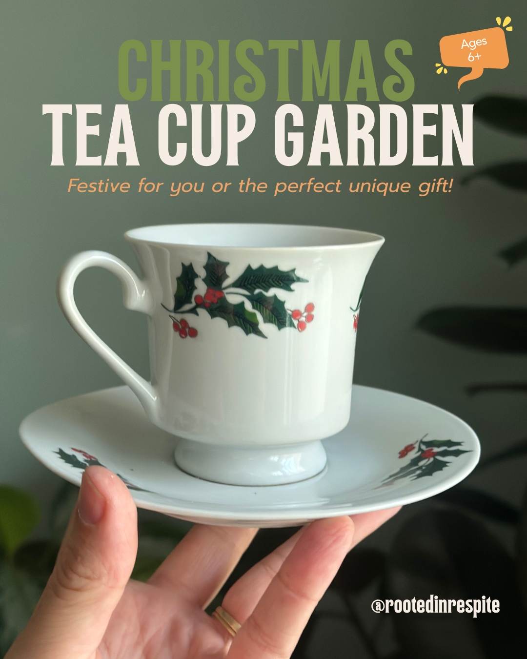 For Kristen - Christmas Tea Cup Garden Class