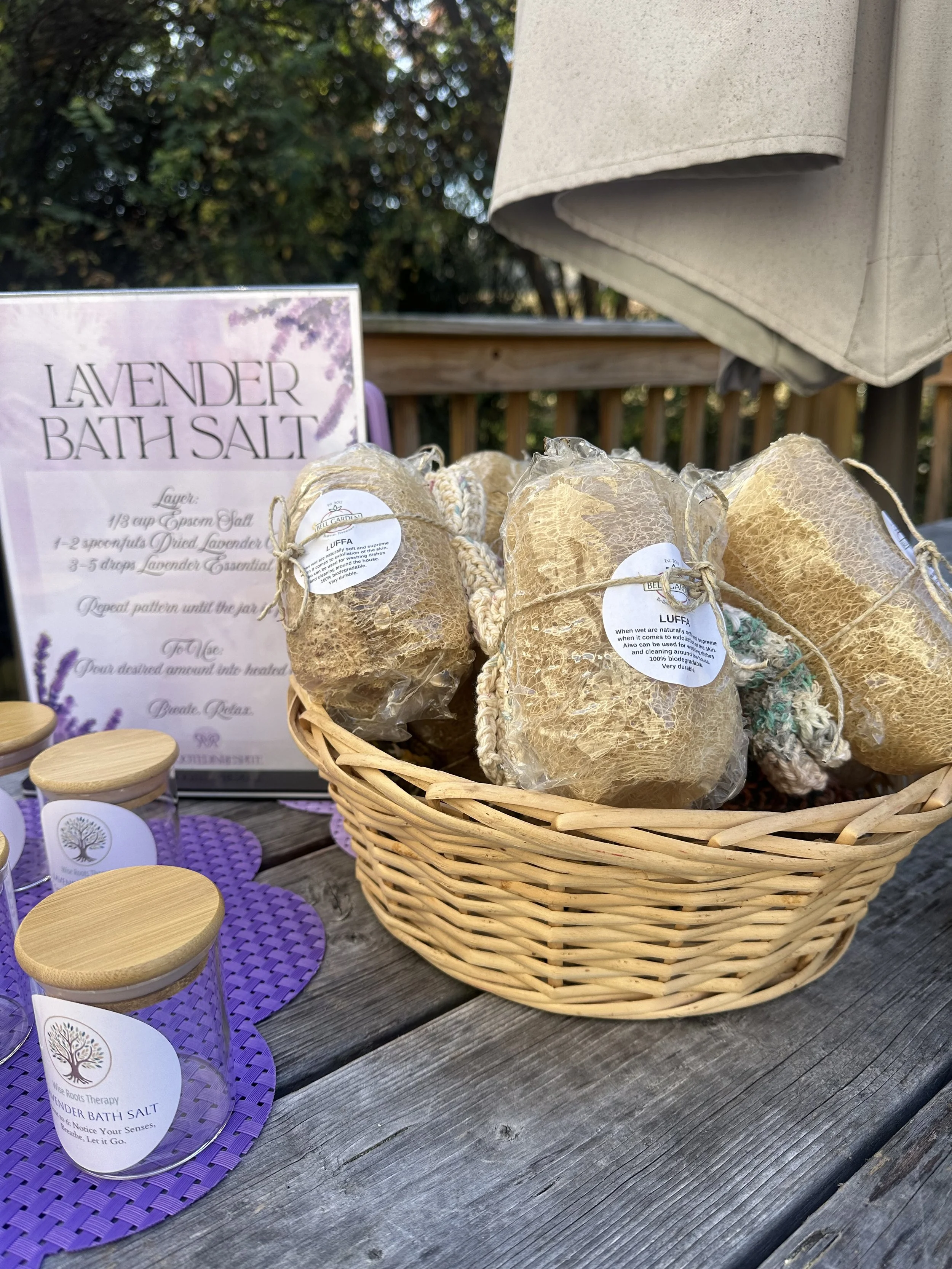 Making lavendar bath salts