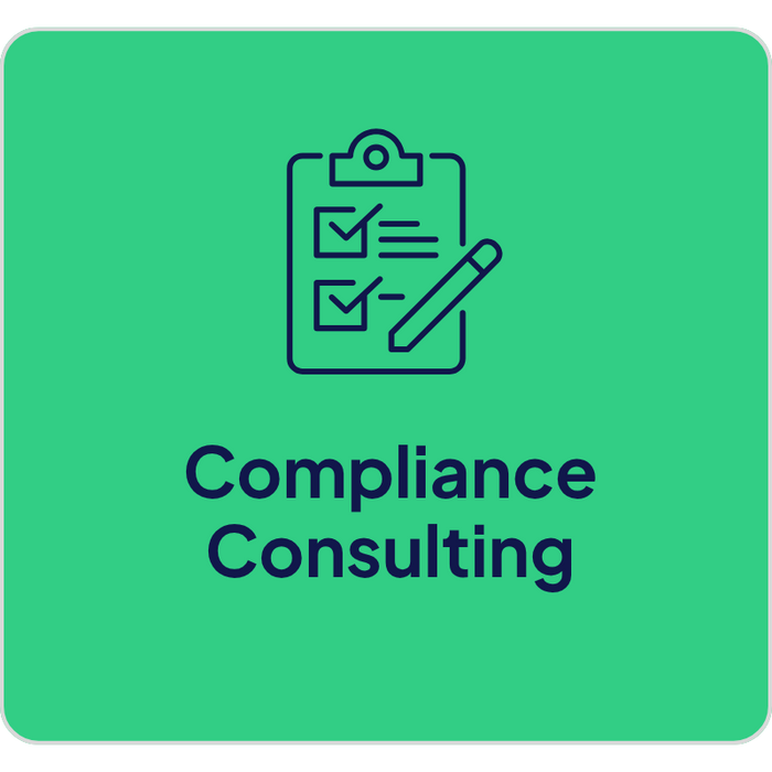 Compliance consulting service represented by a line icon of a clipboard with checkmarks