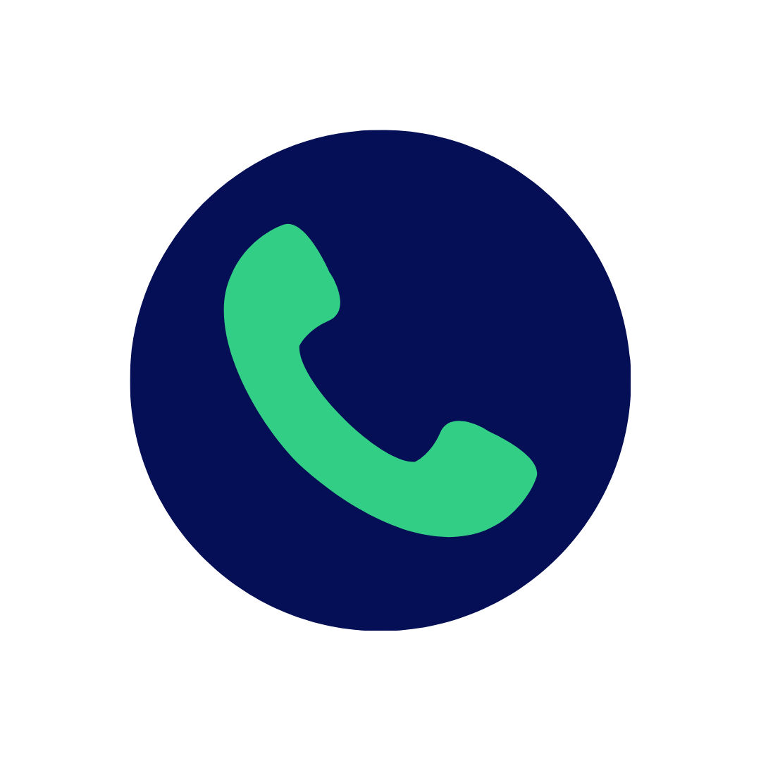 Image of an phone icon in a green circle