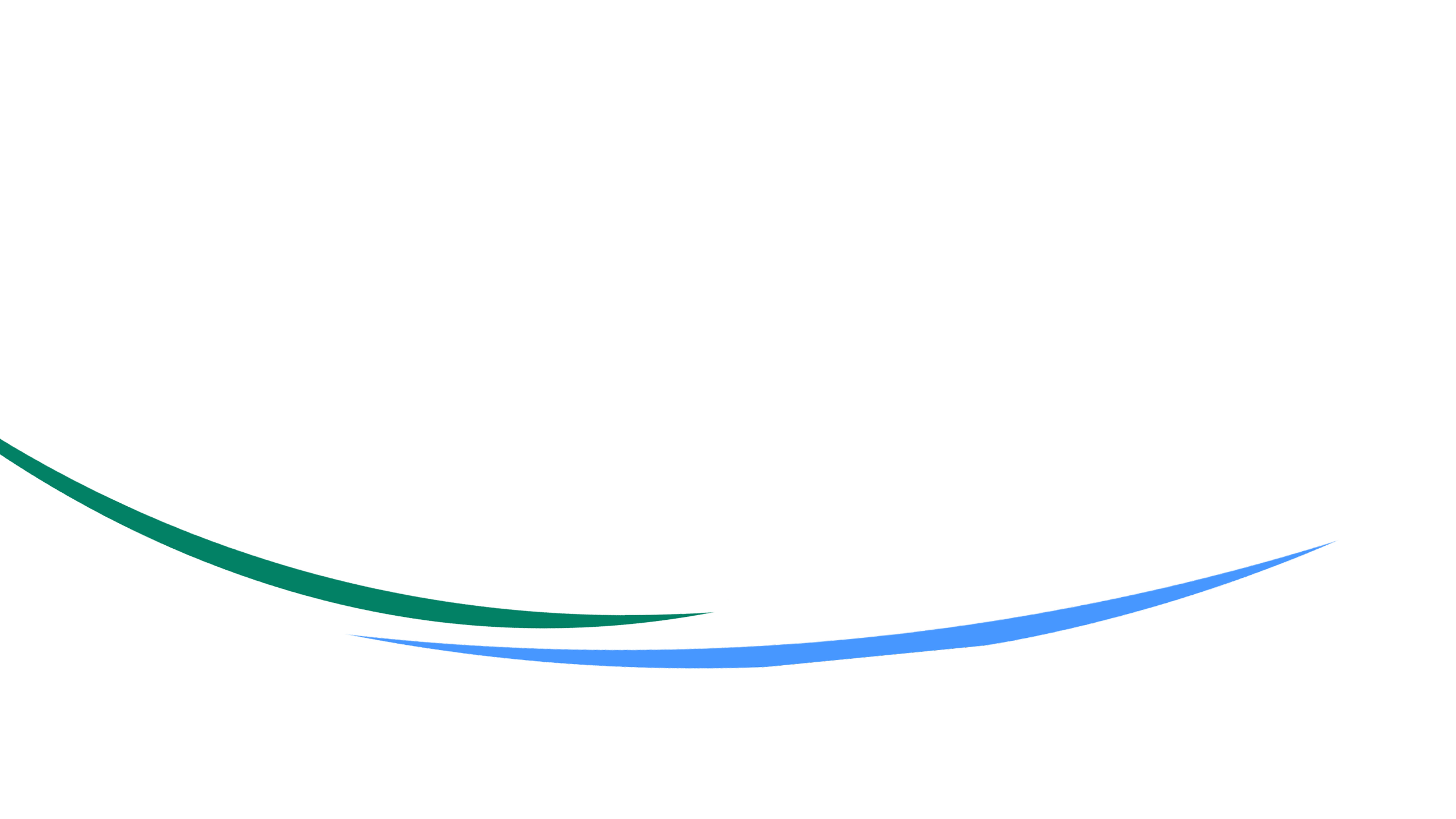Abstract Achieve accreditation element curved green and blue graphic lines sweeping across a white background as decorative design elements.