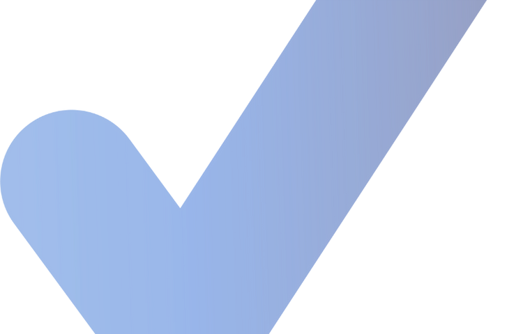 A blue checkmark for joint commission accreditation help for assisted living communities.