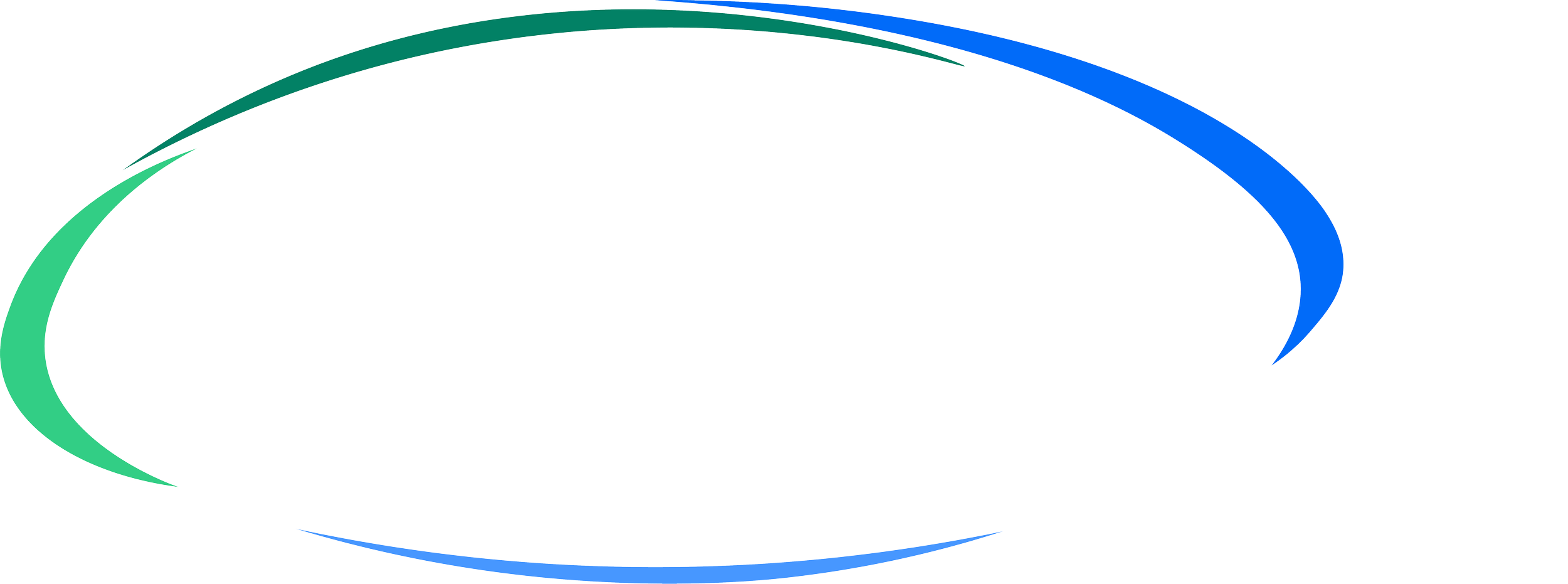 Achieve Accreditation wordmark in white on a dark blue background with green and blue curved swoosh elements forming an oval around the text.