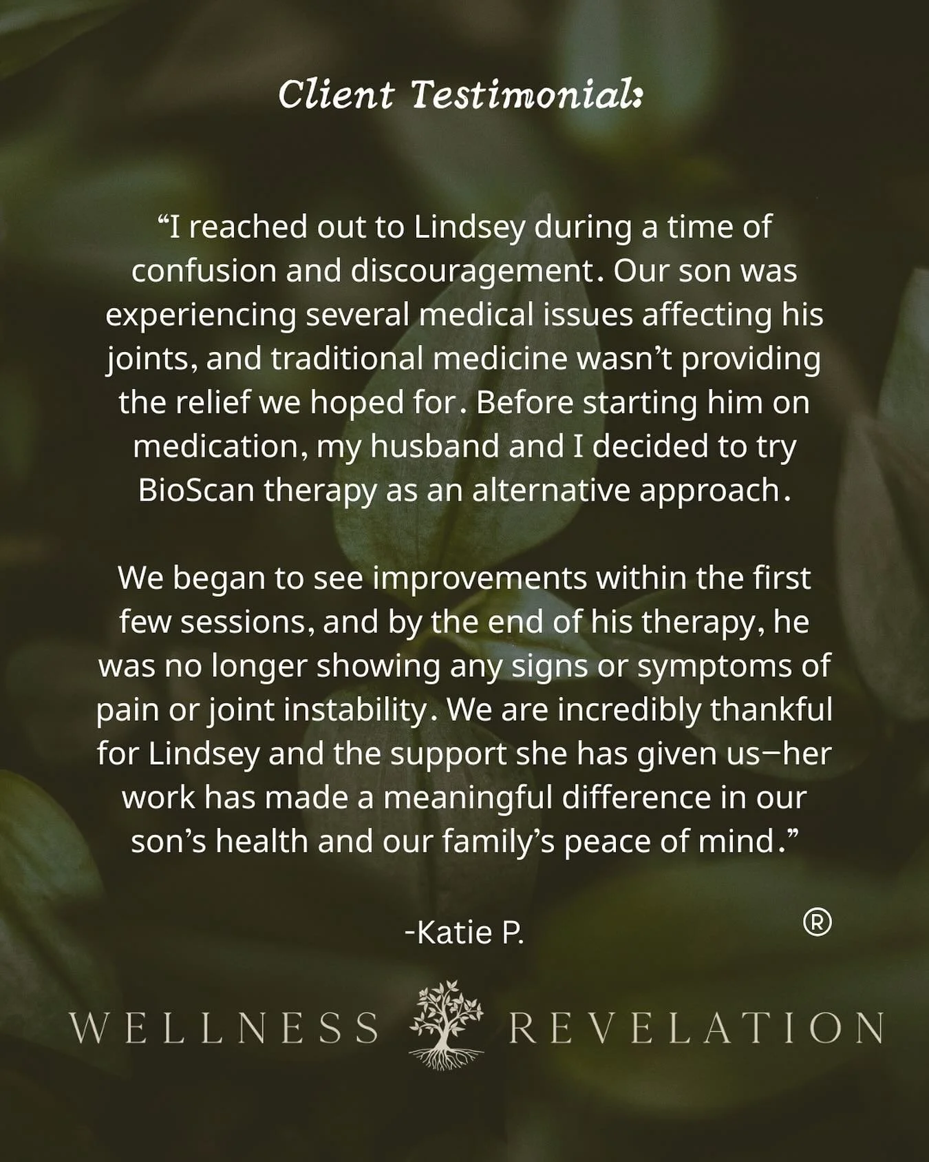 Seeing how Bio-energetic testing and balancing brings relief and healing to my clients (especially my youngest clients!) spurs me on and brings me so much joy!

Through BioScanning, Wellness Revelation gently finds where the body is burdened and retu