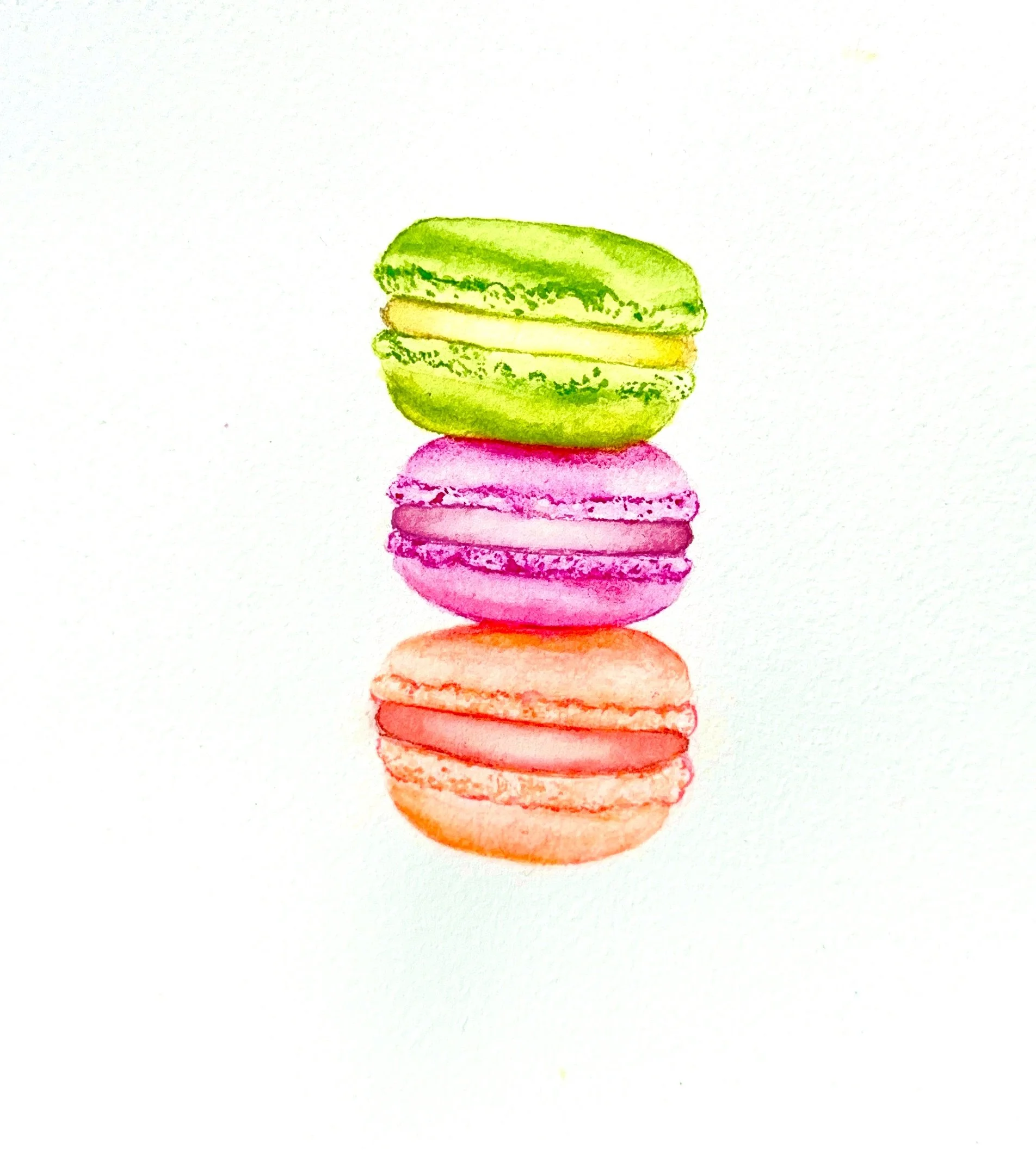 Les macarons
 Aquarelle sur papier
 25x19 cm