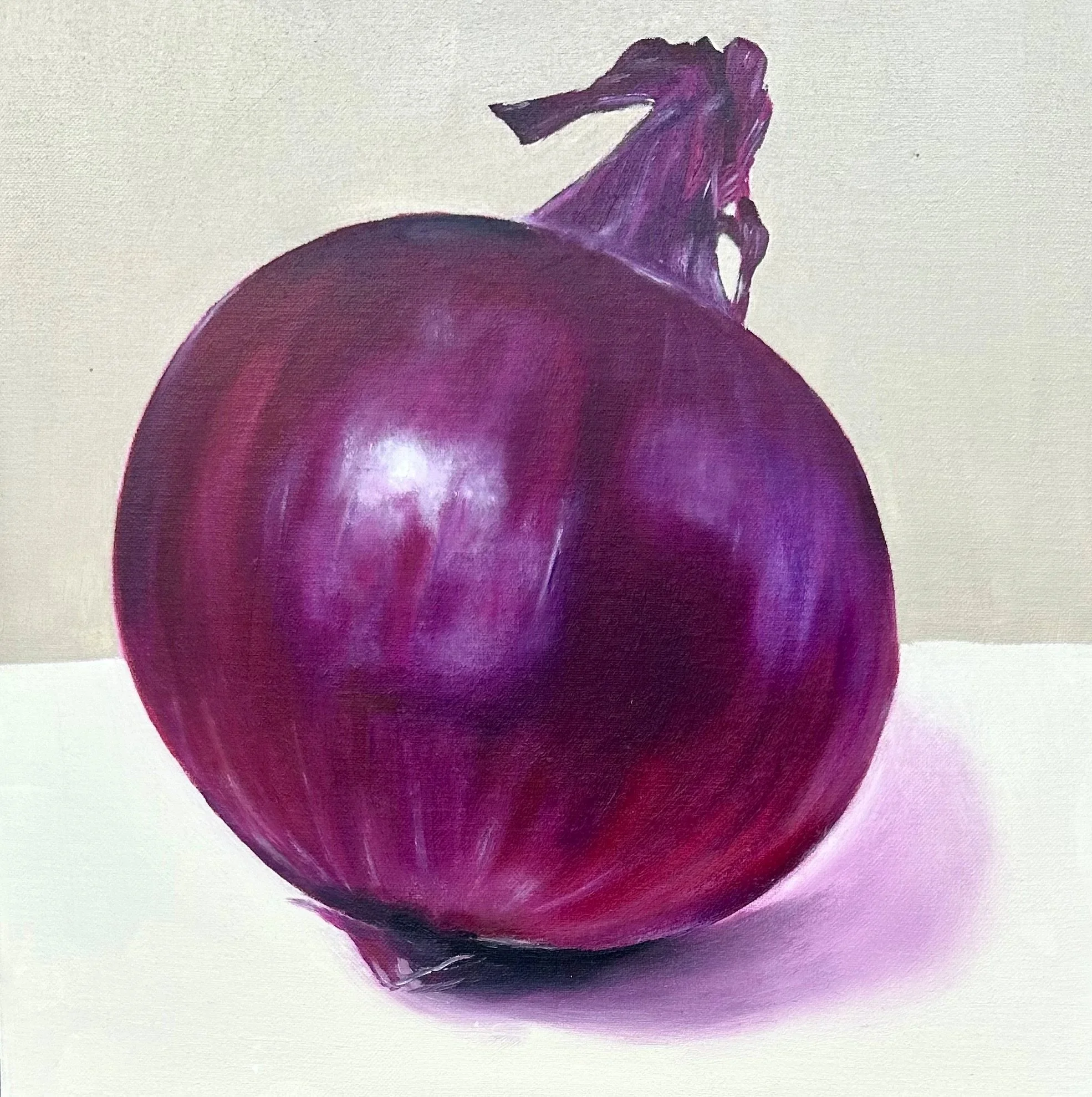 L'oignon rouge
 Huile sur toile
 20x20 cm