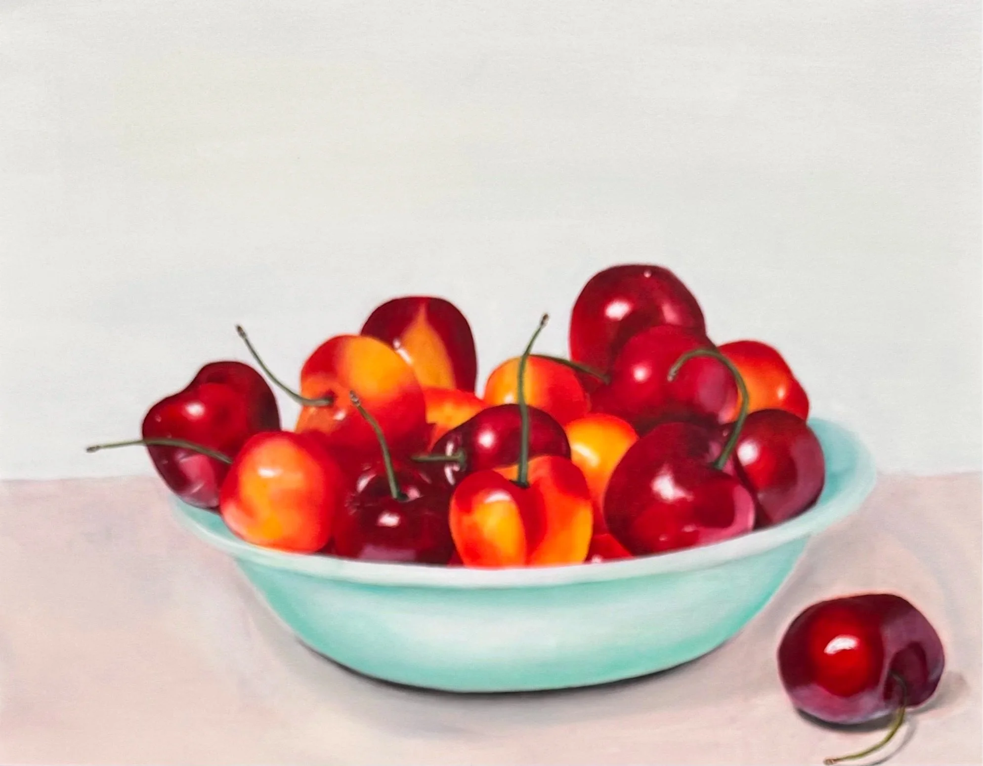 La coupe de cerises
 Huile sur toile
 48x36 cm