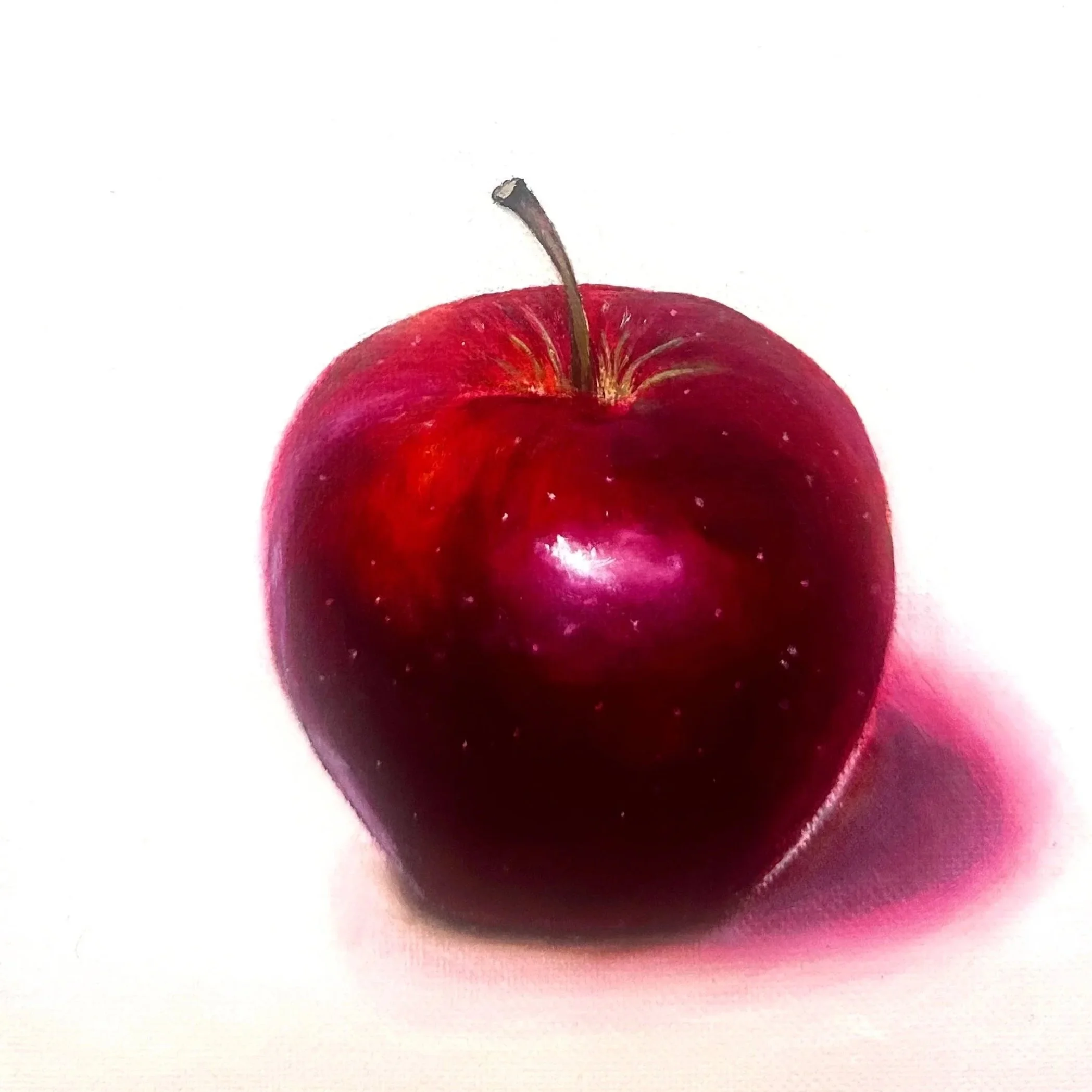 La pomme rouge
 Huile sur carton entoilé
 15x15 cm