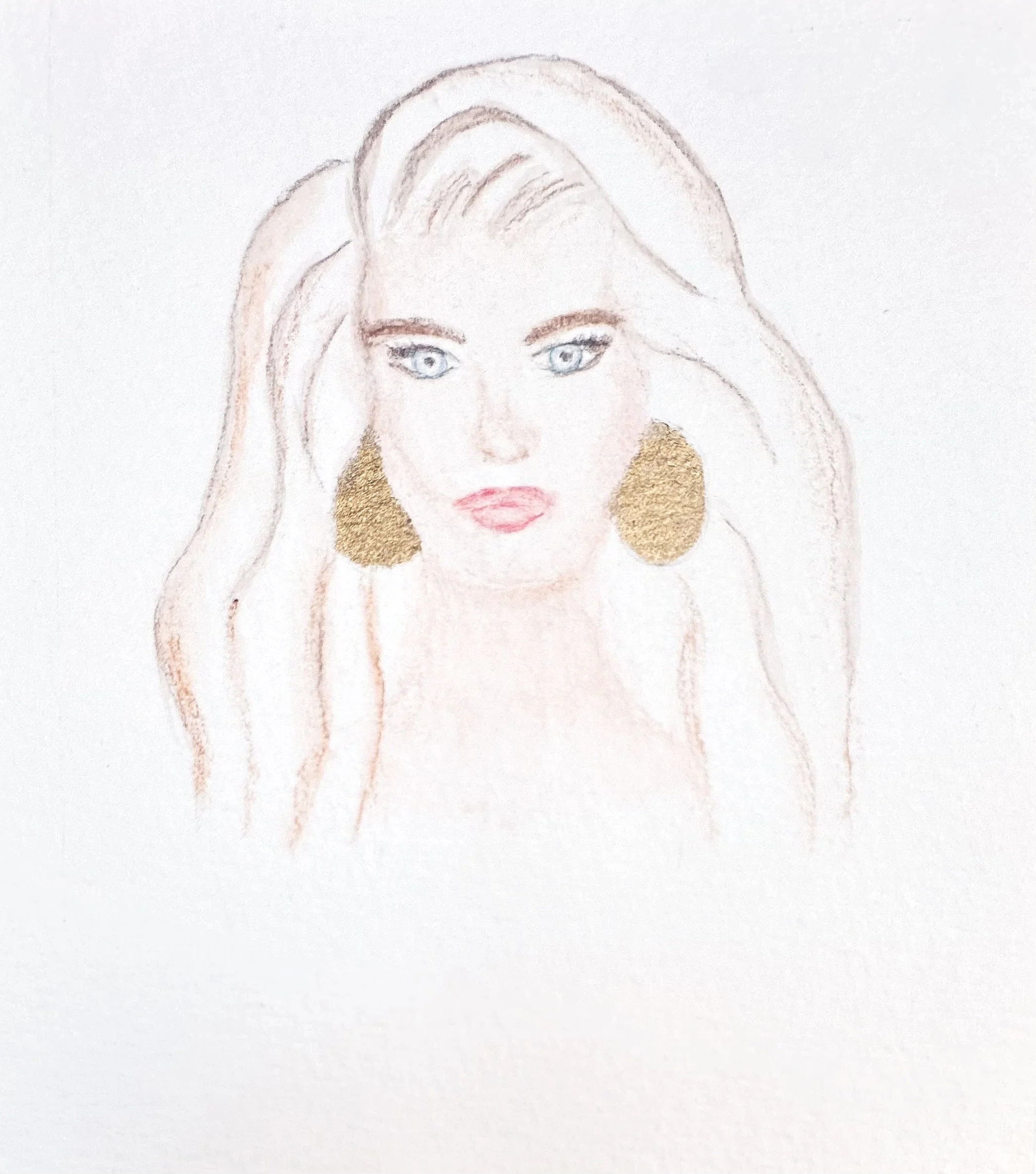 Femme des années 80
 Aquarelle sur papier
 11,5x10,5