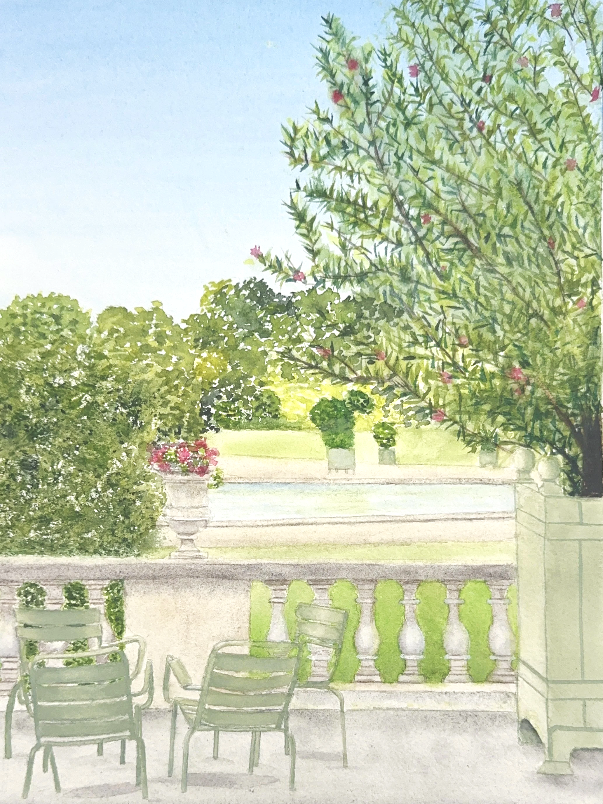 Le jardin du Luxembourg
 Aquarelle sur papier
 31x23 cm