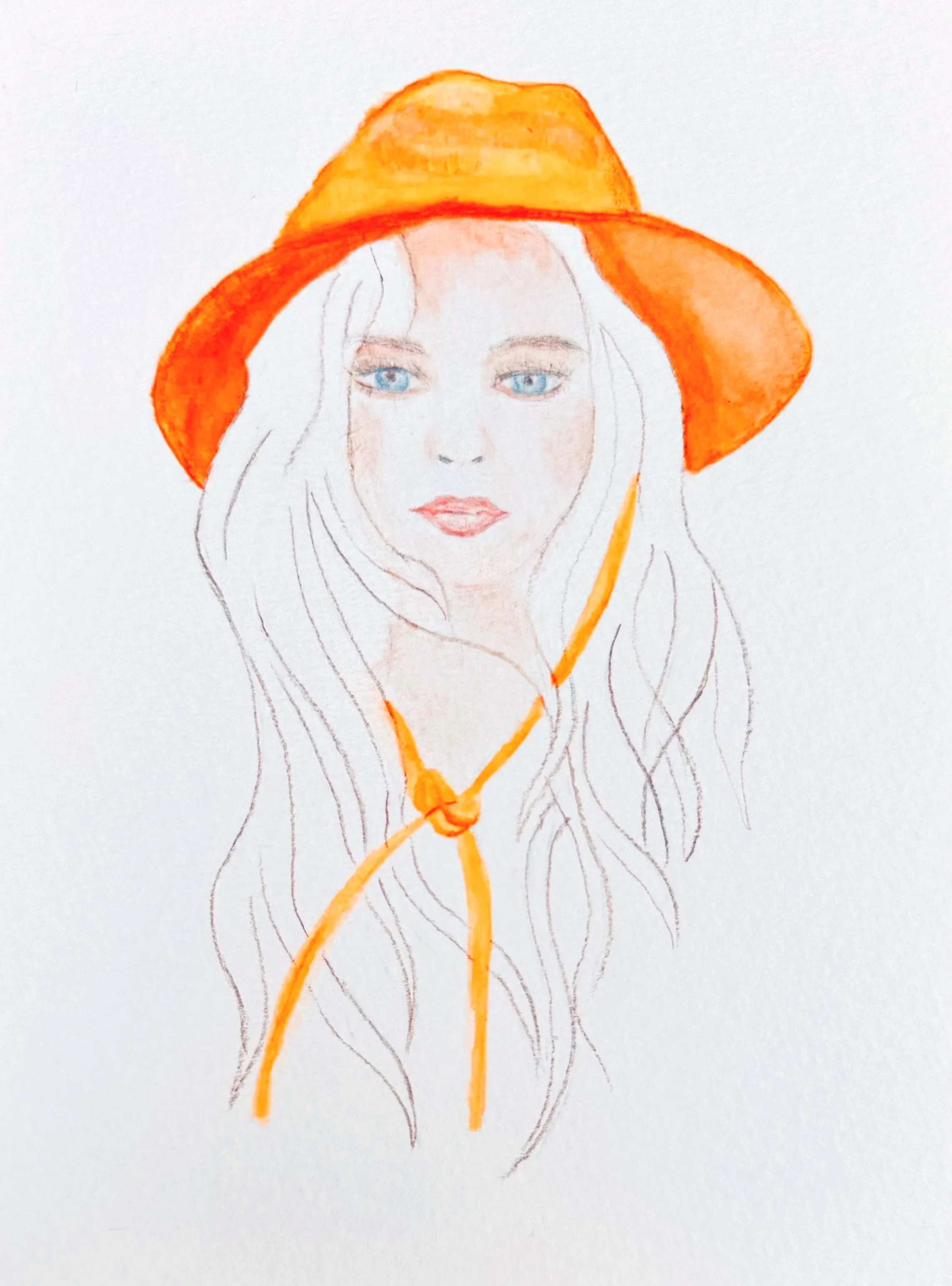 La fille au chapeau
 Aquarelle sur papier
 25x19 cm