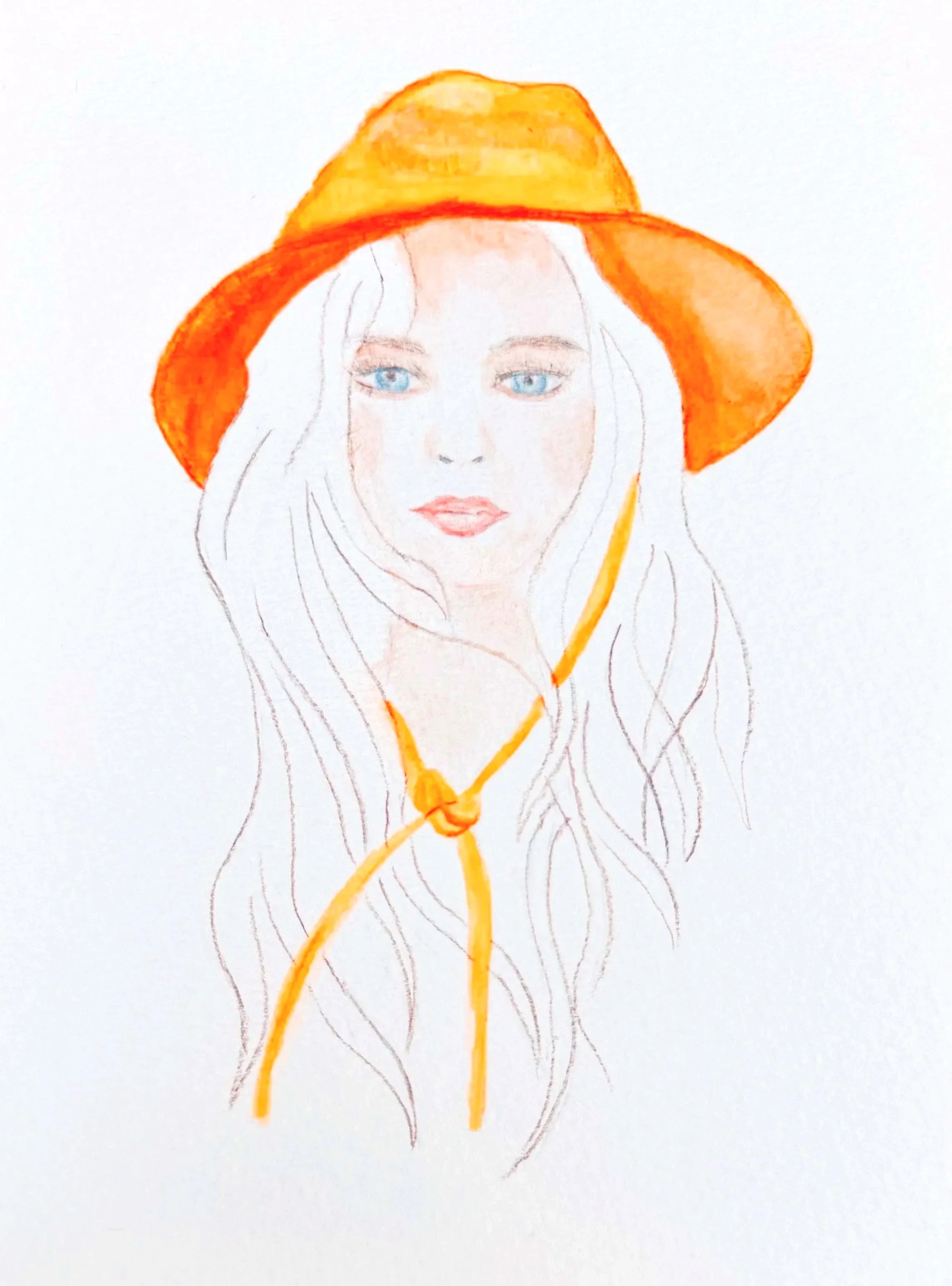 La fille au chapeau
 Aquarelle sur papier
 25x19 cm