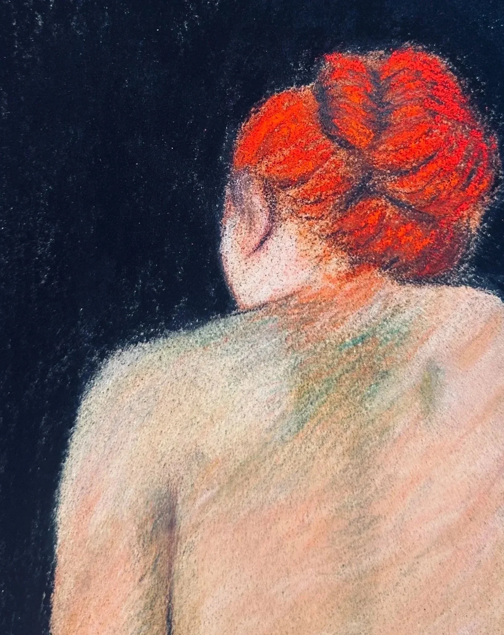 Le chignon
 Pastel sec sur papier
 16,5 x 14,5 cm
  150 euros (encadré)