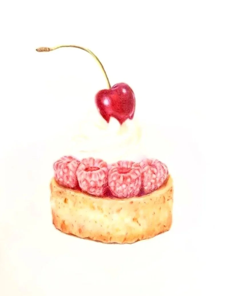 La cerise sur le gâteau
 Crayon de couleur sur papier 
 28 x 19 cm
 