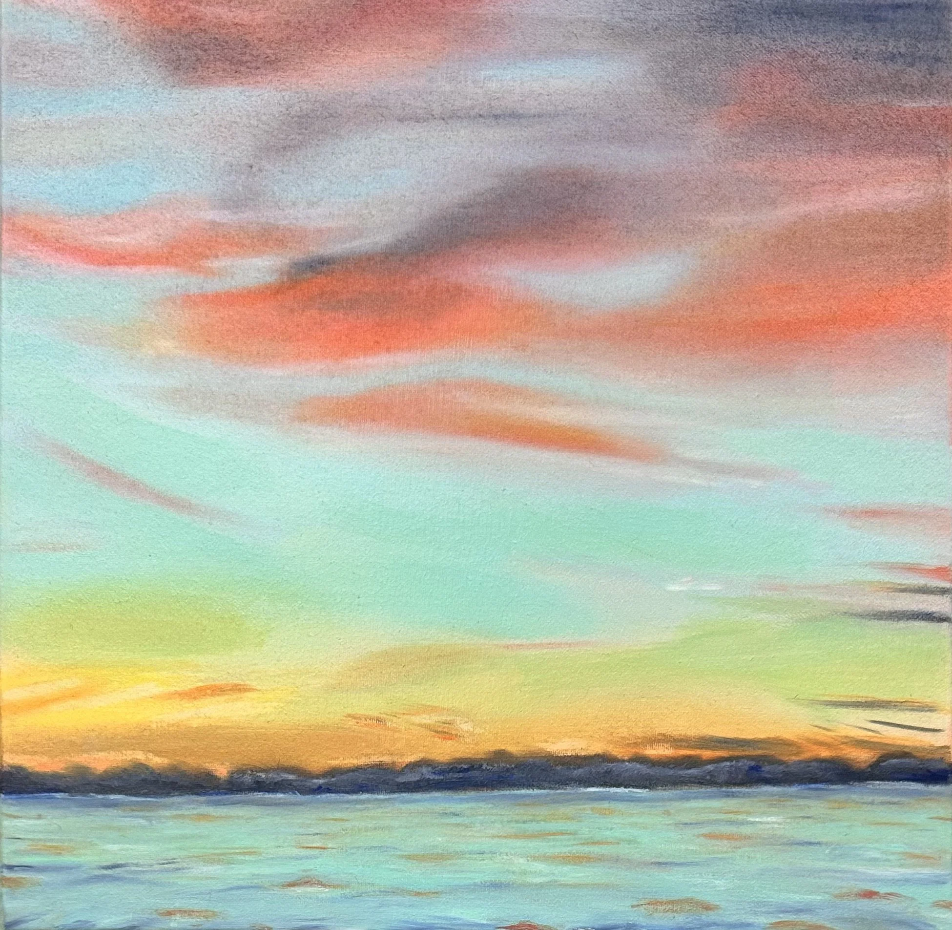 Coucher de soleil à Rio
 Huile sur toile
 20x20 cm