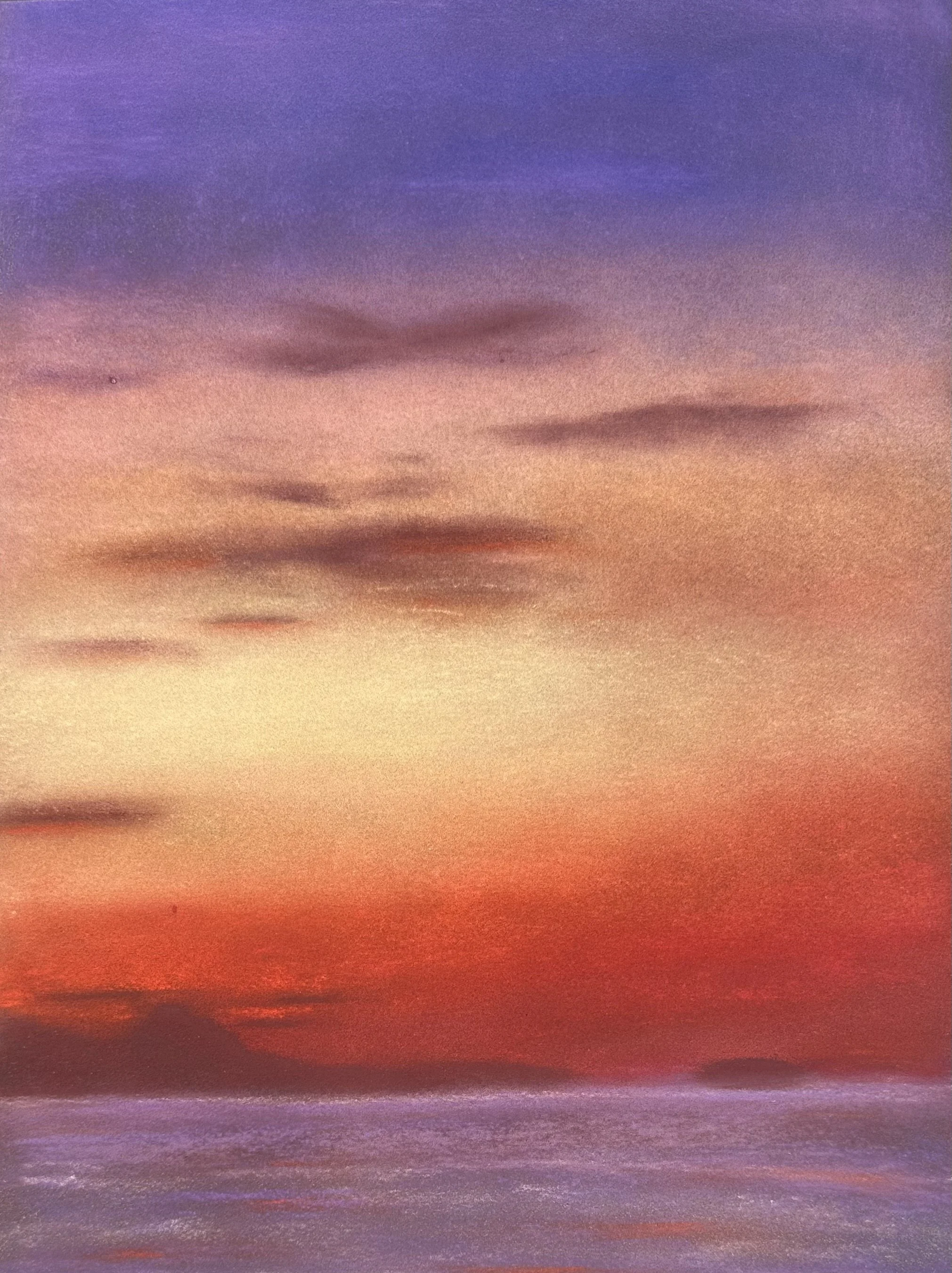 Coucher de soleil à Rio
 Pastel sec sur papier
 32x24 cm