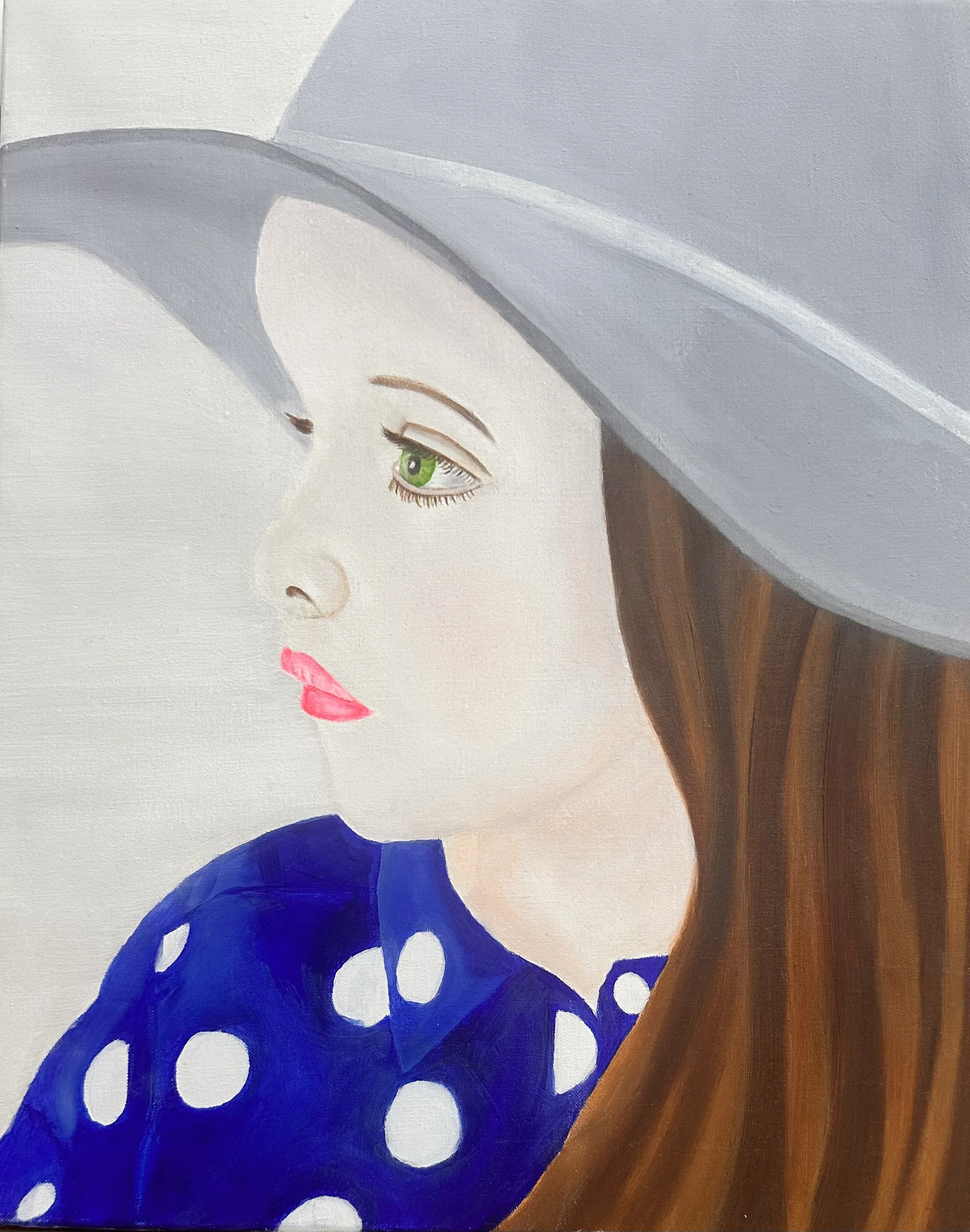 Le chapeau gris (collection privée)
 Huile sur toile 
 46x38 cm