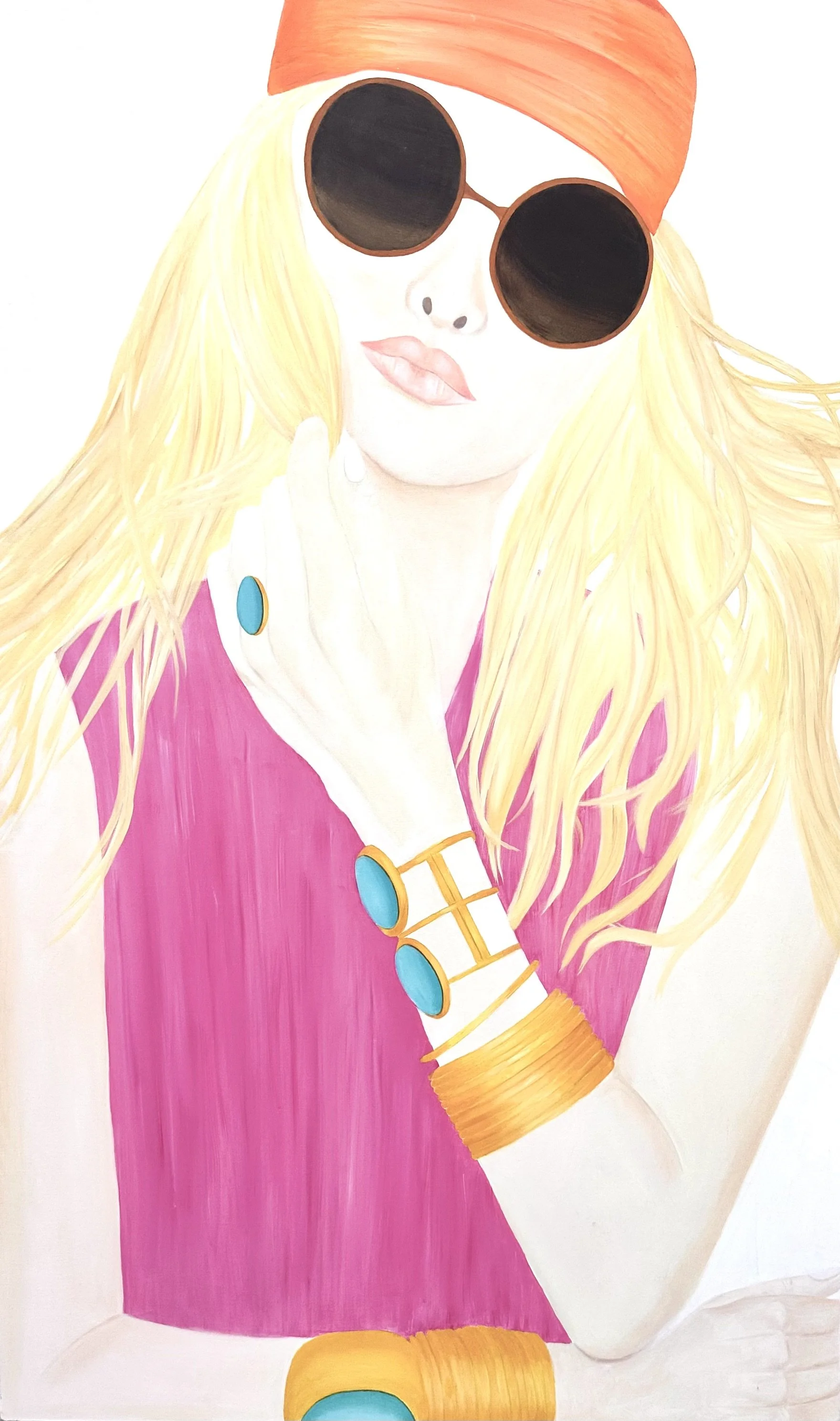 Bohème attitude
 Huile sur toile
 146x89 cm